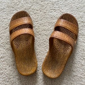 Brown Beach Sandals-Slides